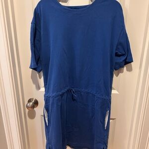 Lands’ End Blue Cotton Tunic Dress w/ Drawstring Waist – Women’s Medium